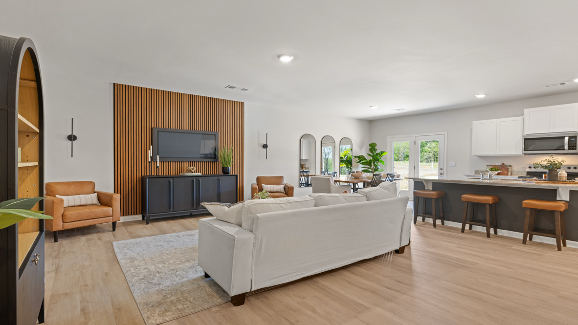 Interior living area with accent wall