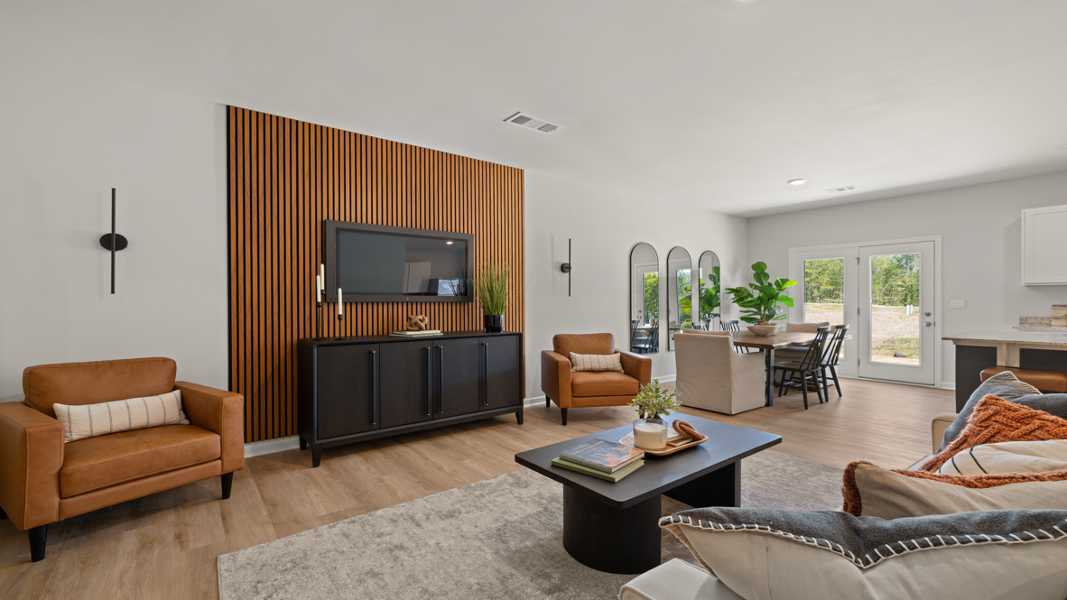 Interior living area with accent wall