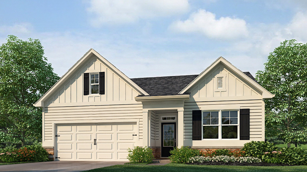 Exterior home with stone detailing and cladding