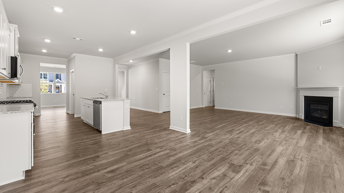 Interior living area open to kitchen