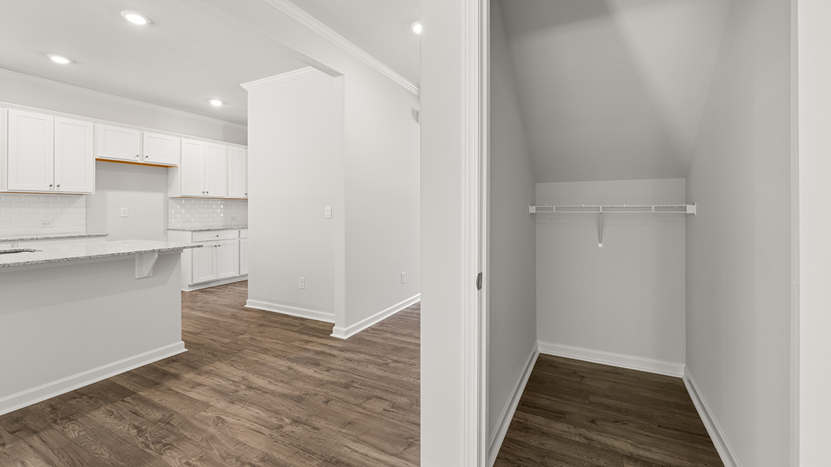 Interior living area next to hall closet