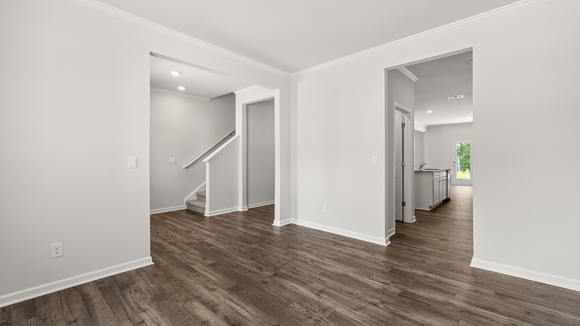 Interior dining area with large window