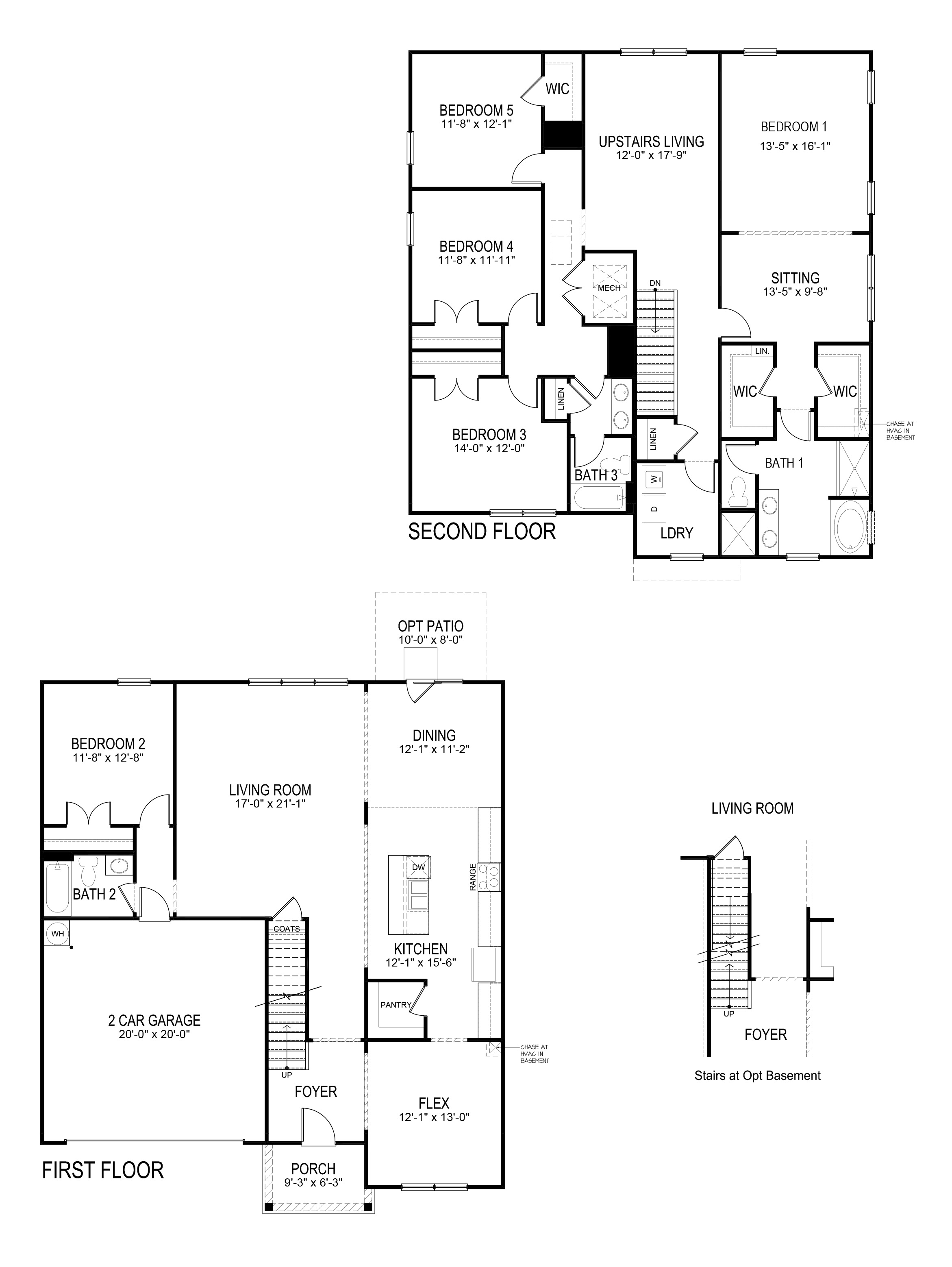 Floorplan for the Halton floorplan in the South Wind community in Union City, Ga