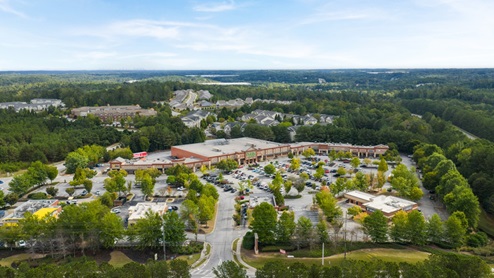 Ariel view of shopping center