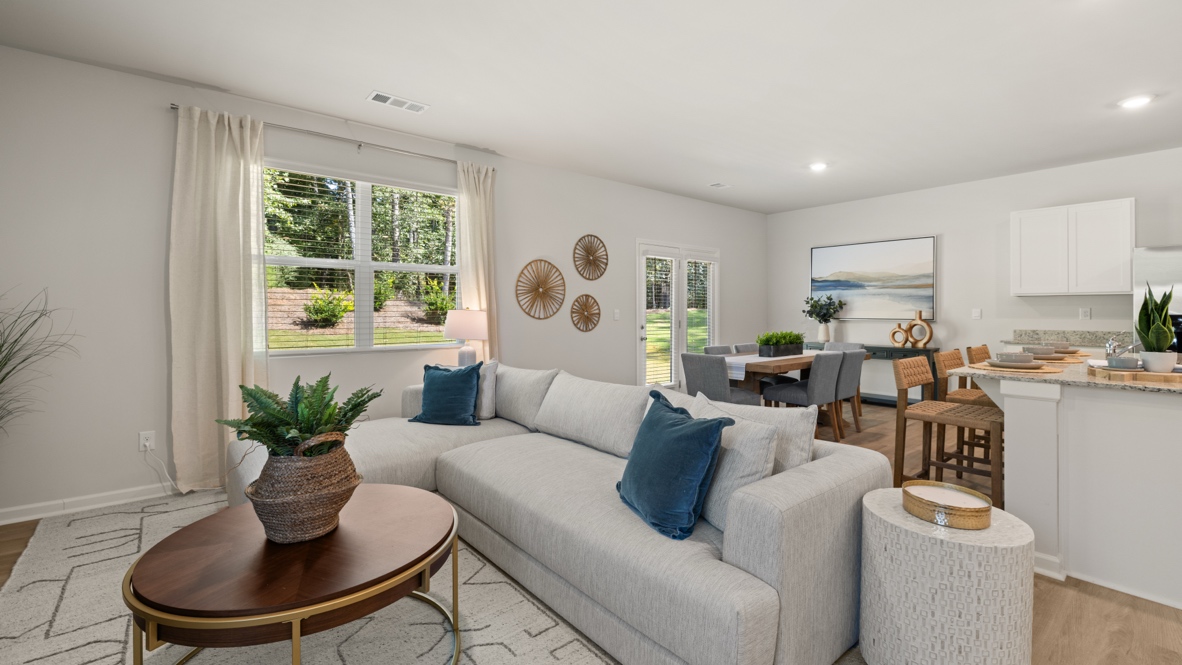 Interior living area with large windows