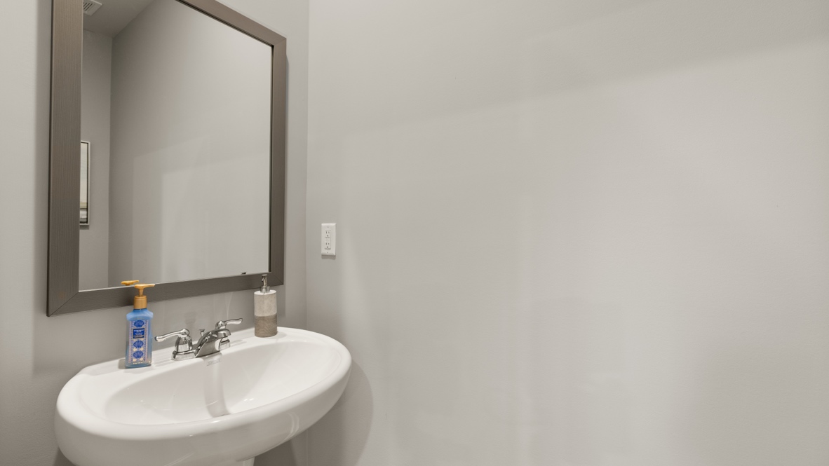 Interior half bathroom