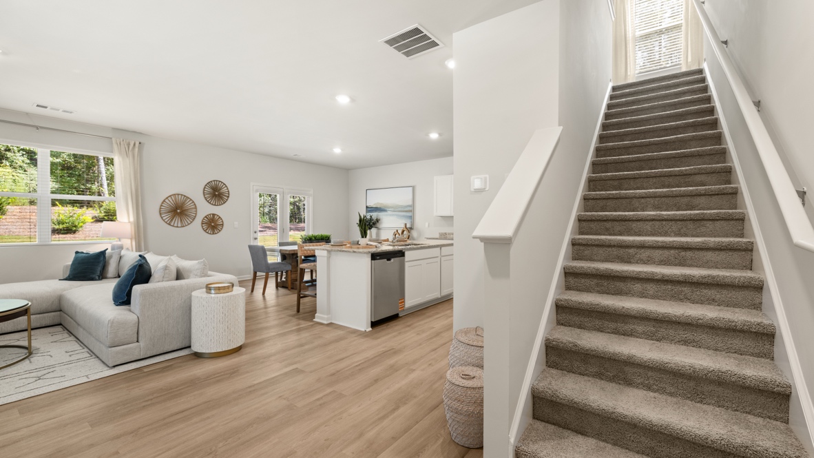 Interior living area open to staircase