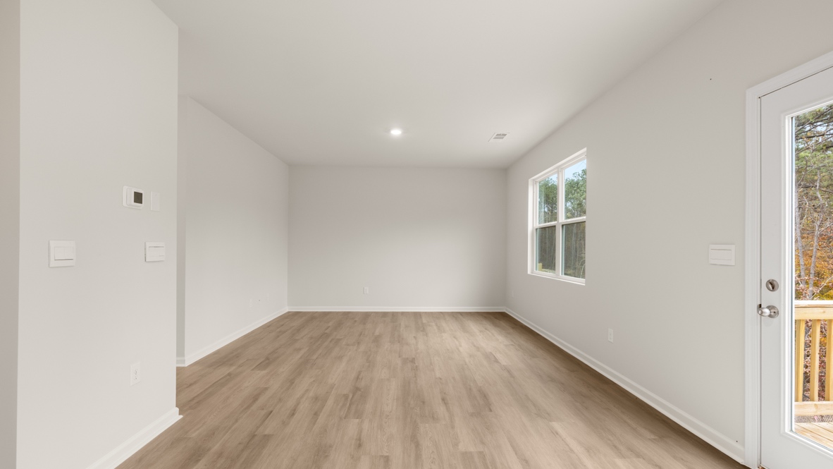Interior living area with large windows