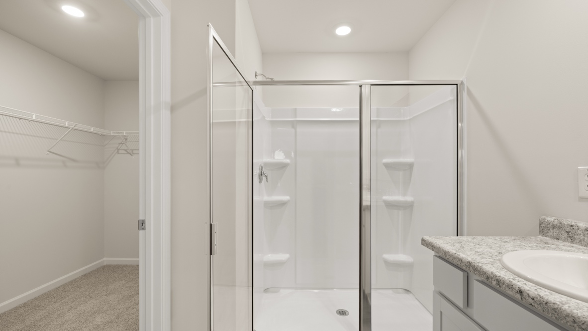 Interior primary bathroom with shower
