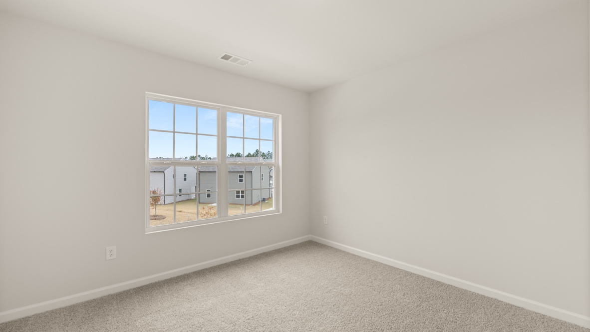 Interior bedroom with large window