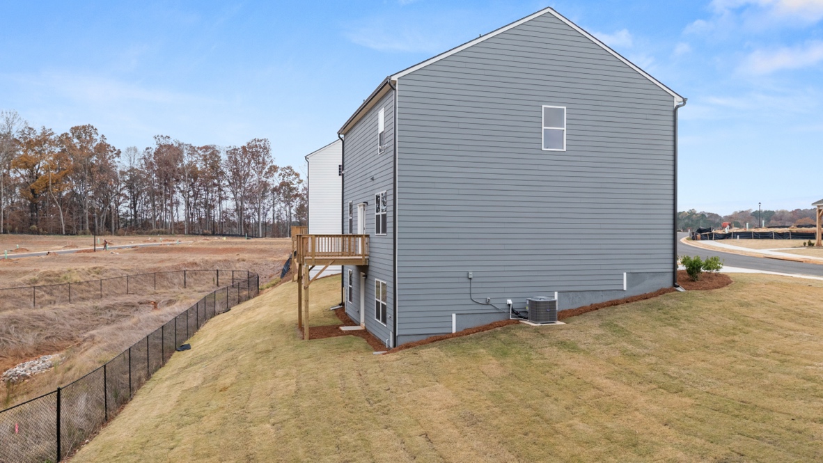 Exterior rear view of homes