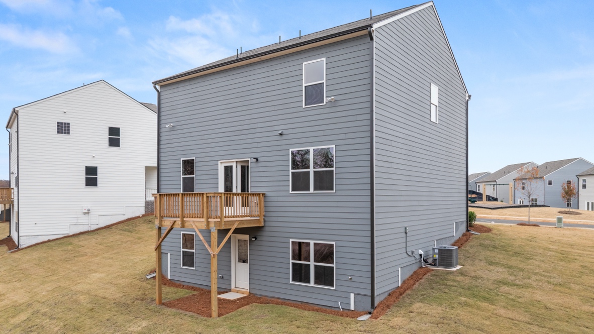 Exterior rear view of homes