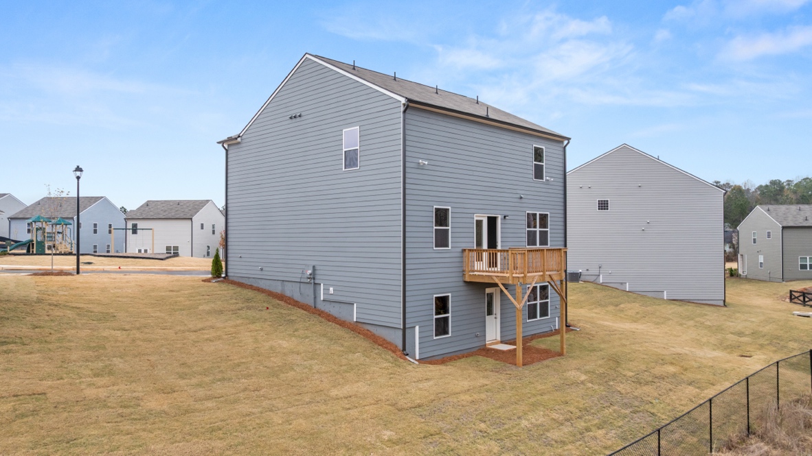 Exterior rear view of homes