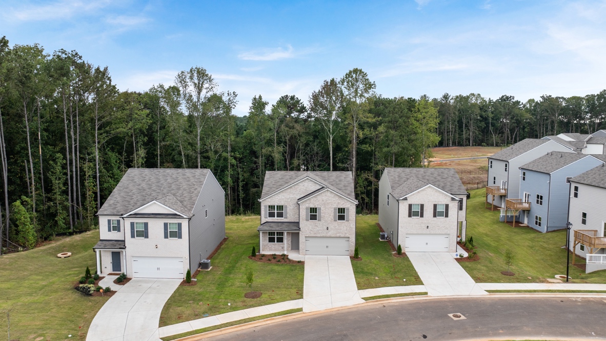 Exterior of the Belhaven floorplan at Pointe Park in Union City, GA
