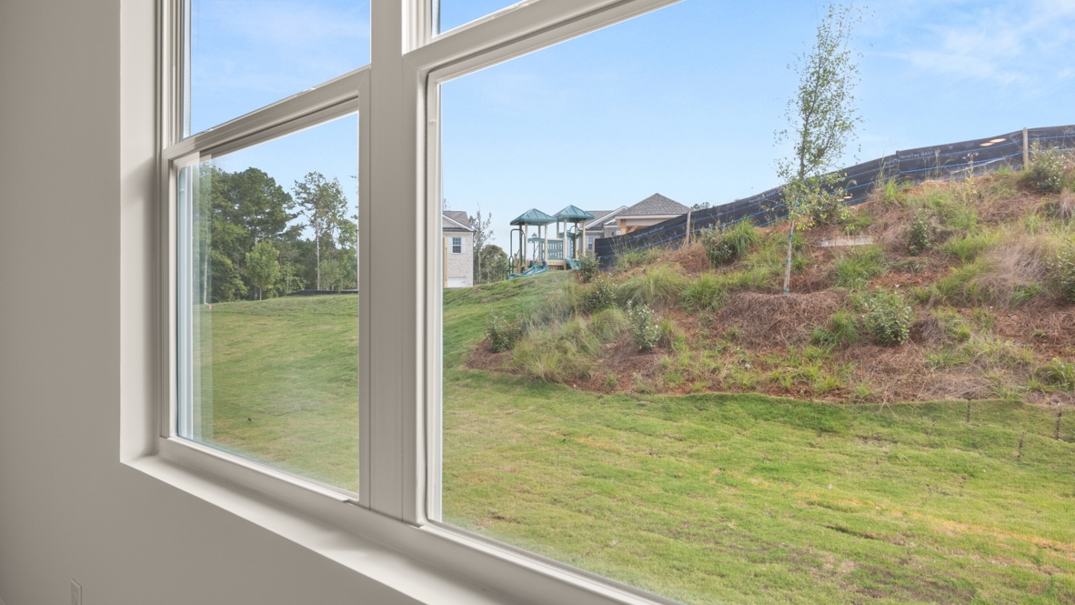 Interior living area with large window