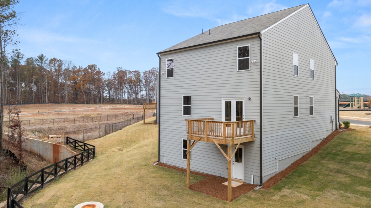 Exterior rear view of homes
