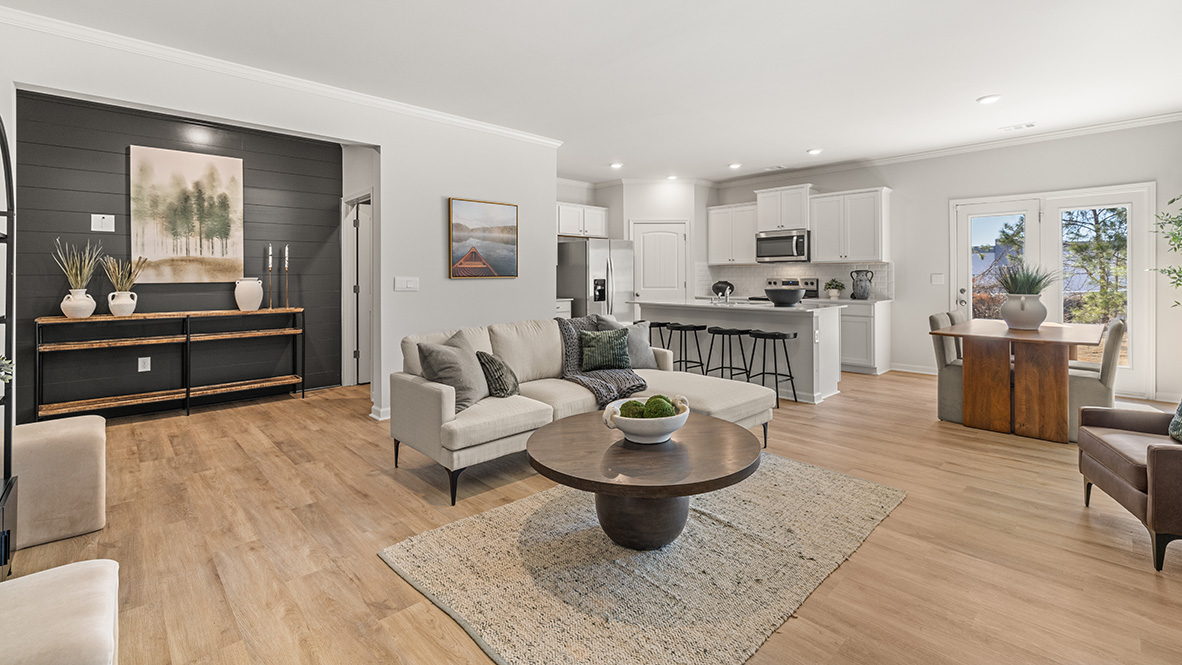 Interior living area open to kitchen