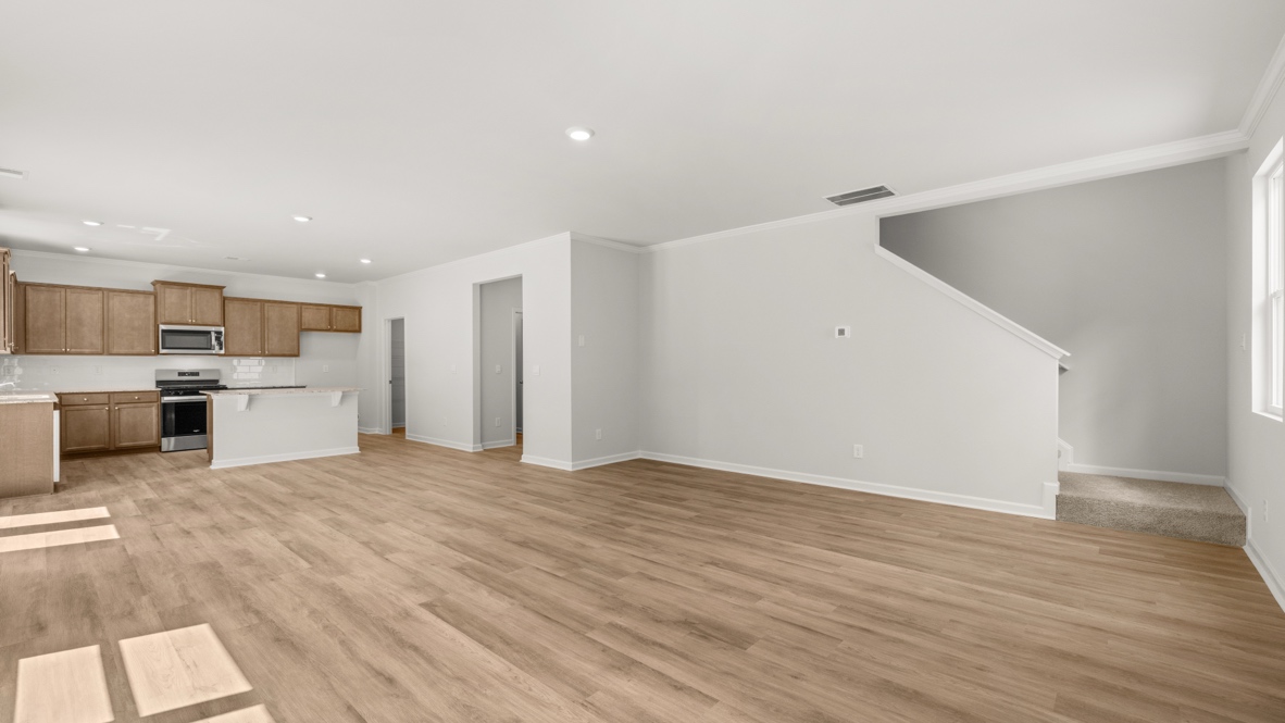 Interior living area open to kitchen