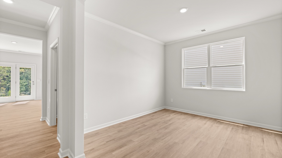 Formal dining room next to the entrance of the home