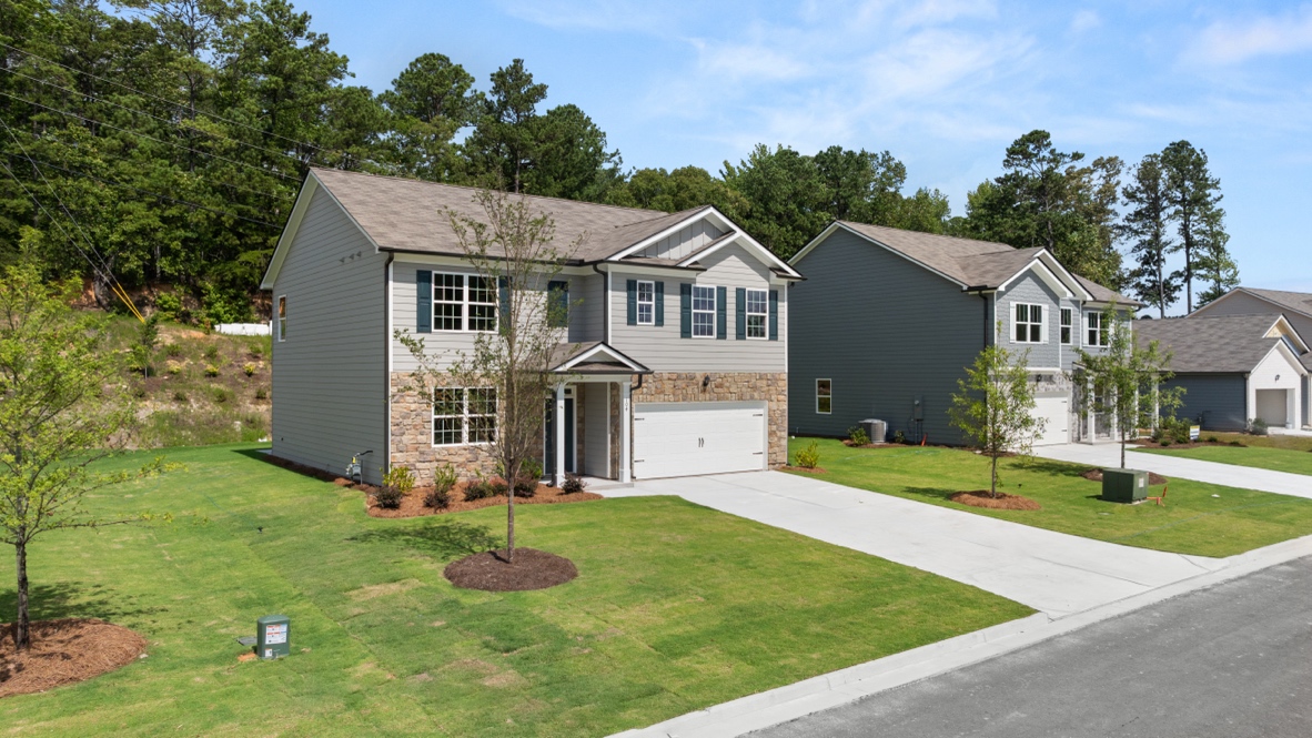 Exterior of the Hayden floorplan at Northwoods at Mirror Lake in Villa Rica, GA