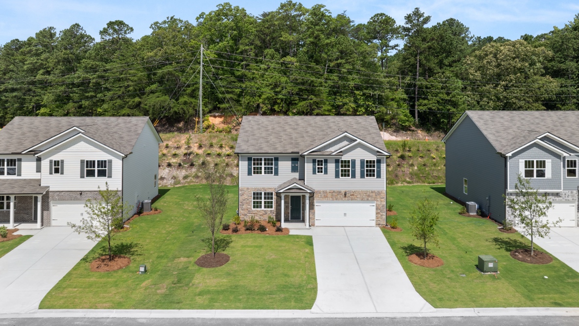 Exterior of the Hayden floorplan at Northwoods at Mirror Lake in Villa Rica, GA
