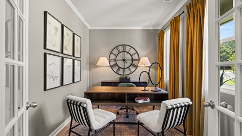 formal study to the right of the entrance of the home