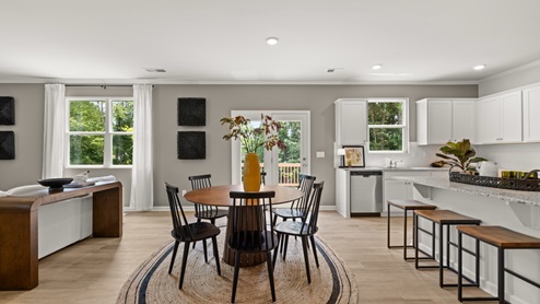 spacious dining room next to the kitchen