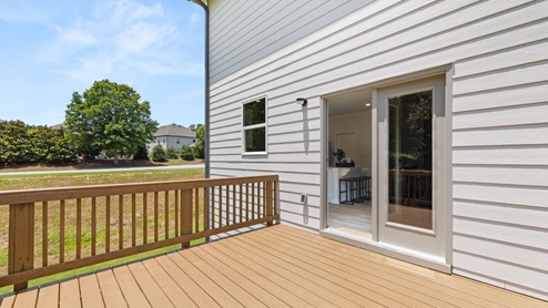 wooden deck off of the living room doors