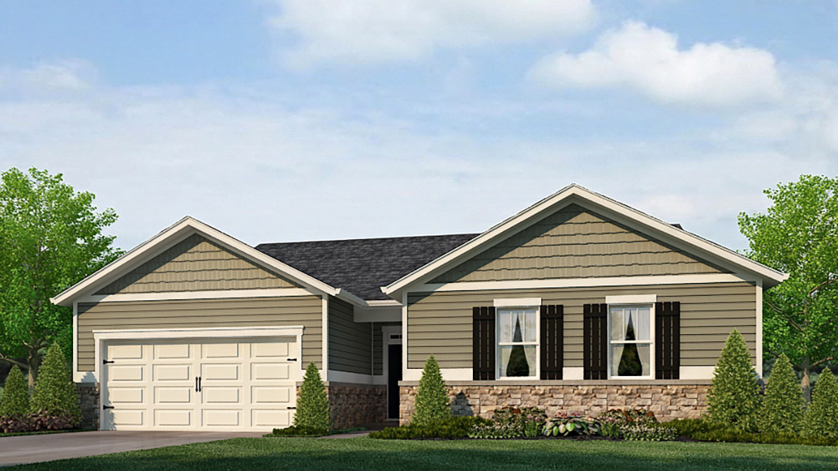 Exterior home with stone detailing