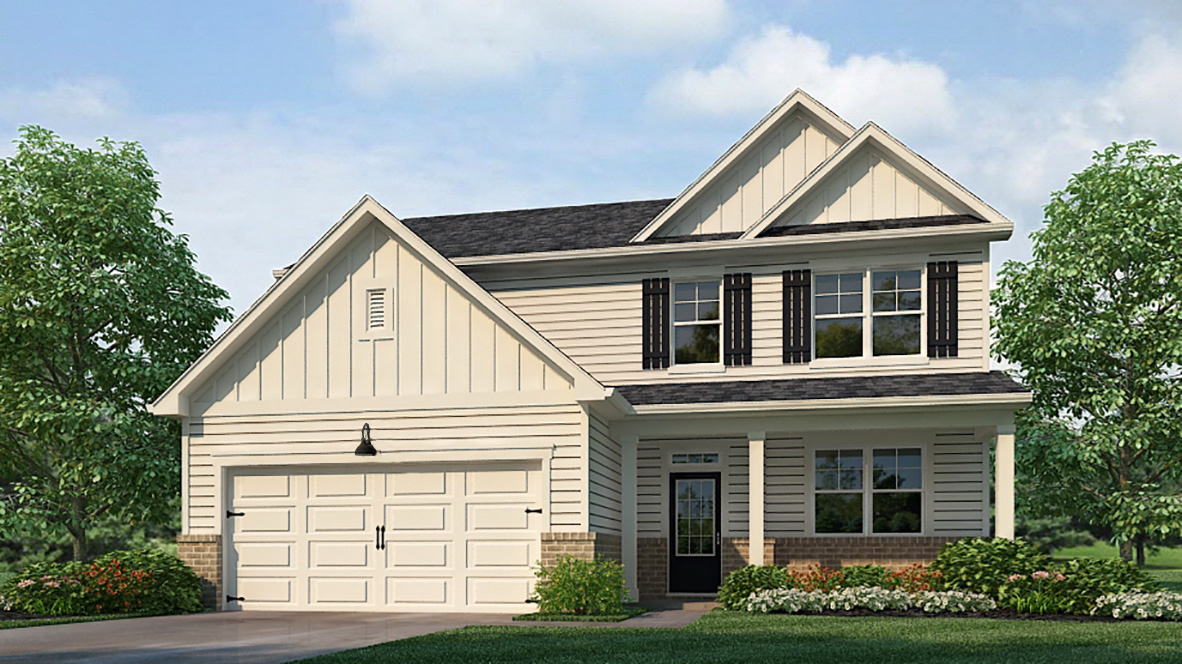 Exterior home with stone detailing