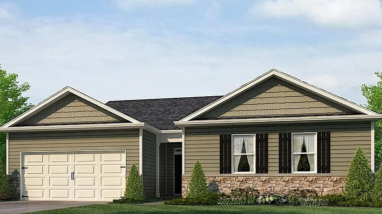 Exterior home with stone detailing