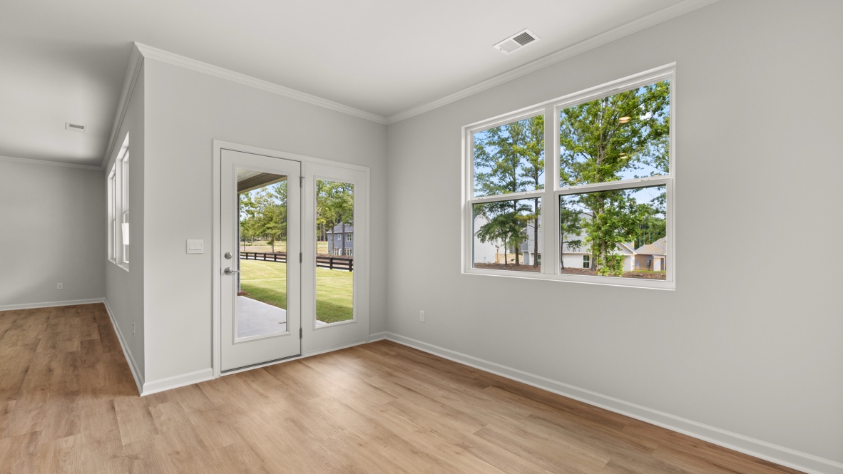 Interior living area with large windows