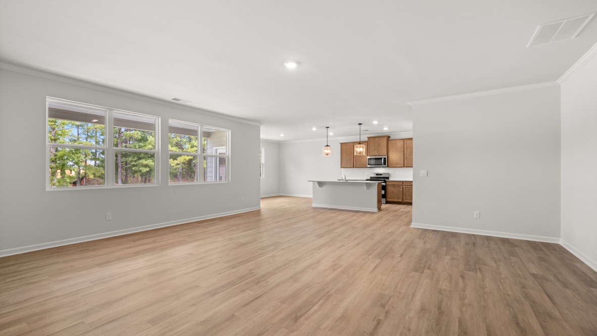 Interior living area with large windows