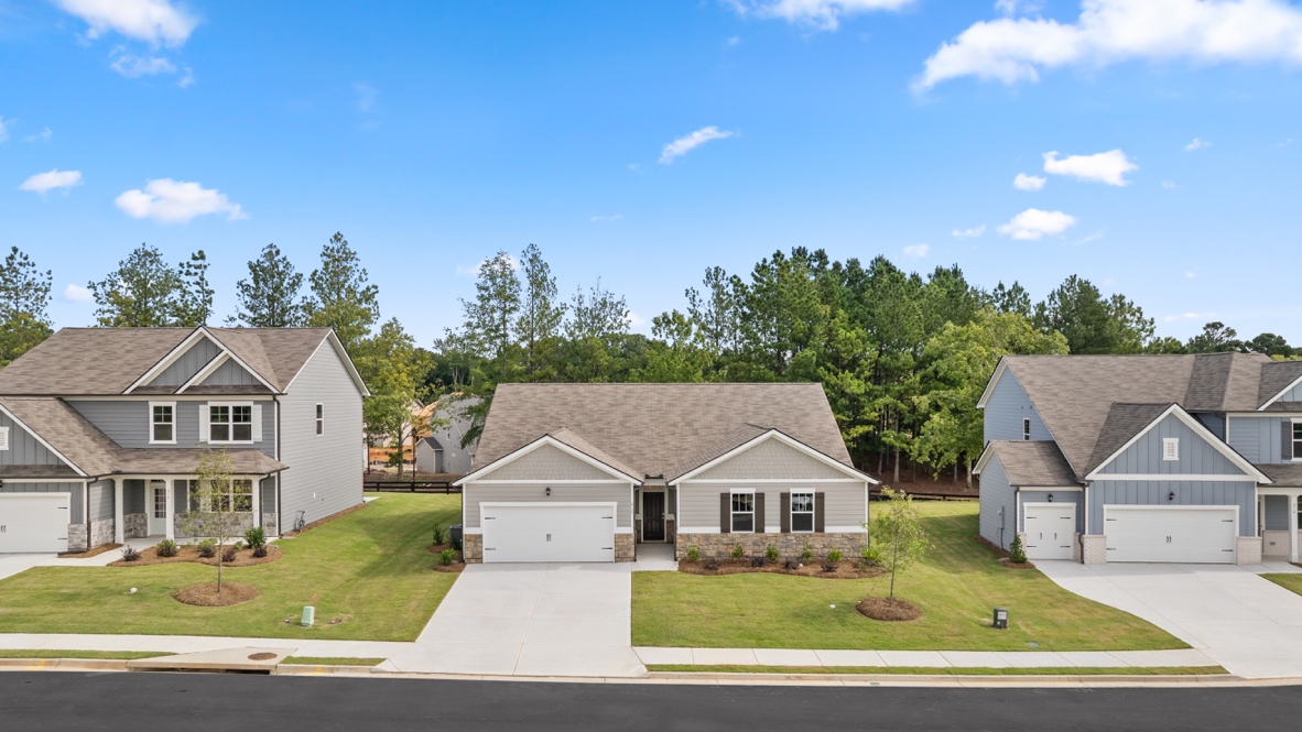 Exterior homes with stone detailing