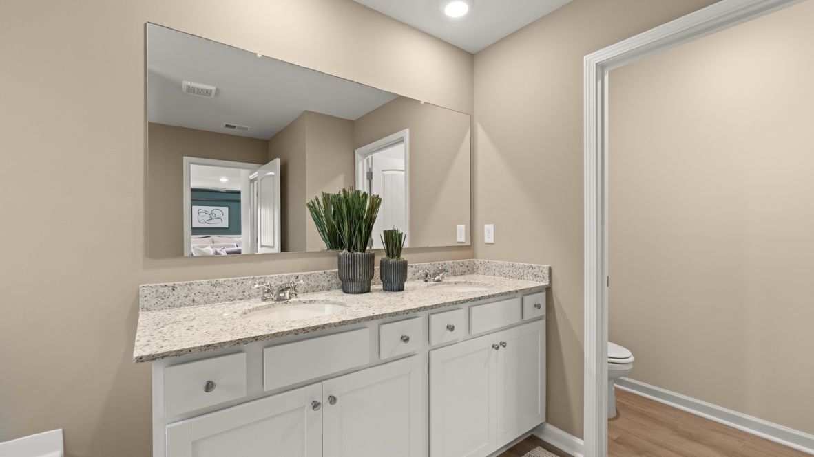 Interior bathroom with double sink