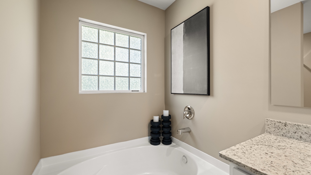 Interior bathroom with bath tub