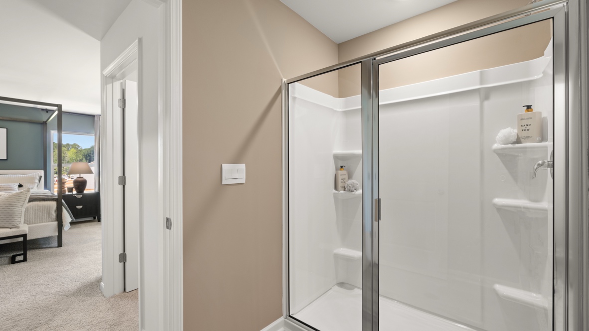 Interior bathroom with shower