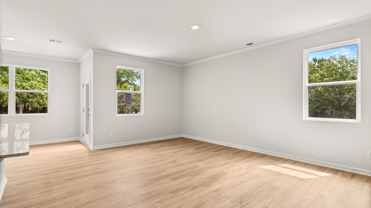 Interior living area with large windows