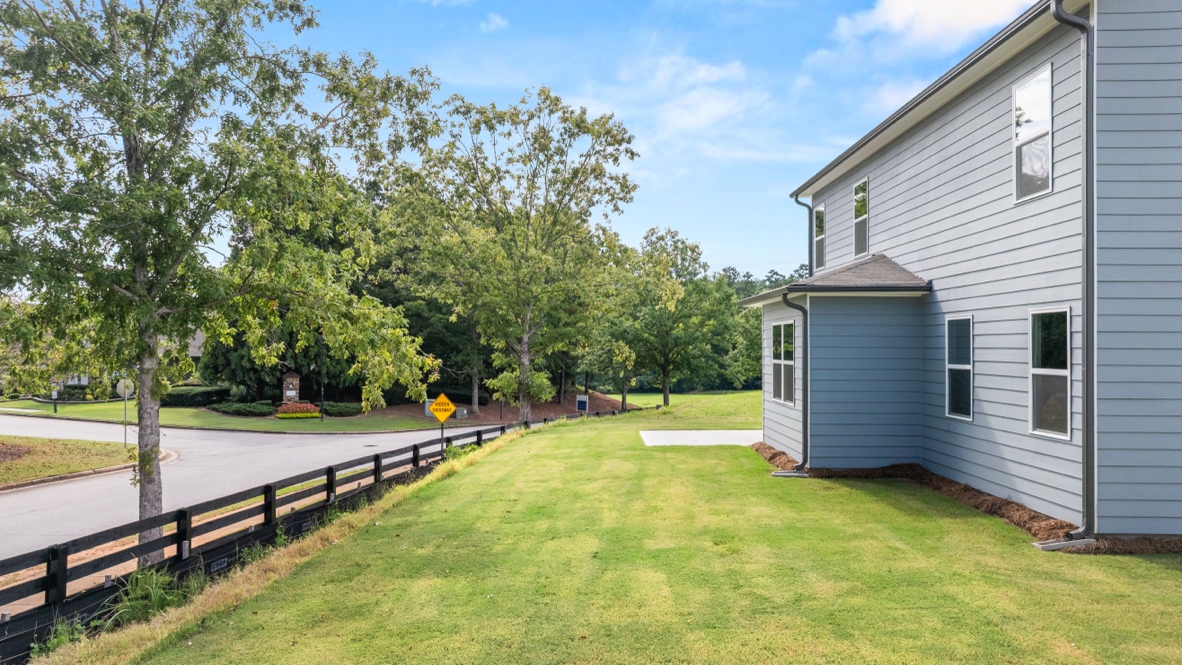 Exterior rear view of two-story home