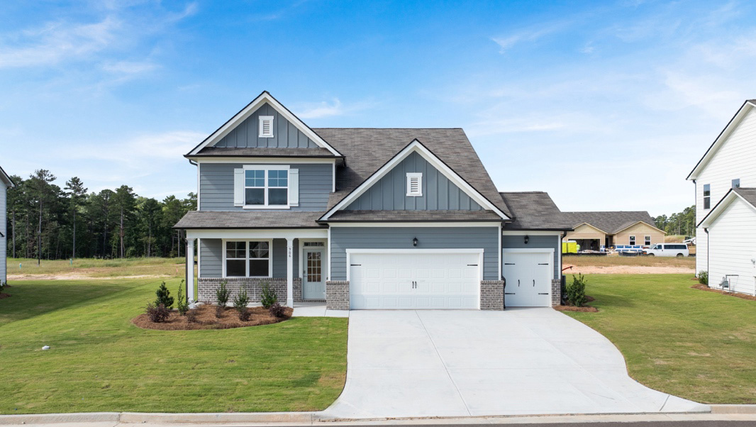 Front exterior of the Salem floor plan at Fairway 17 on Mirror Lake in Villa Rica, GA