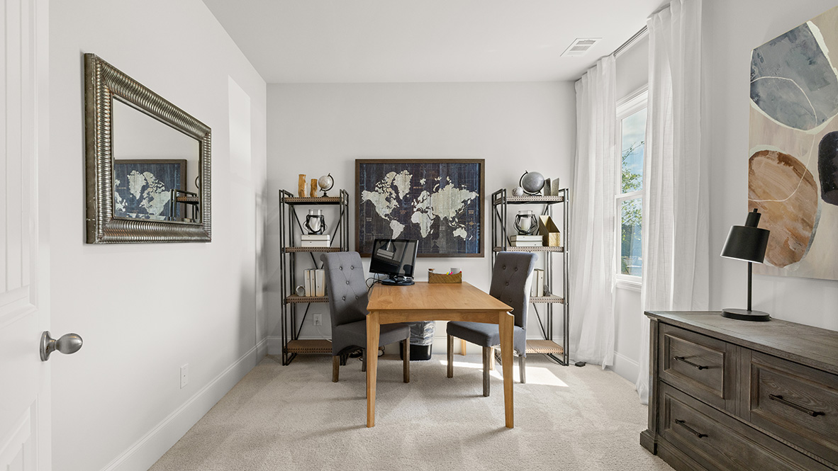 Interior office with large window