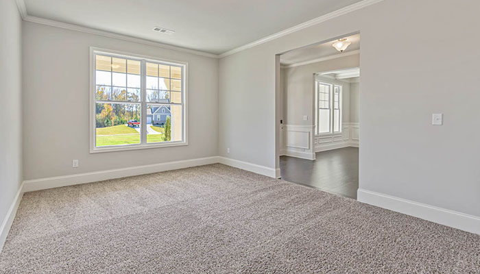 Interior office with large window