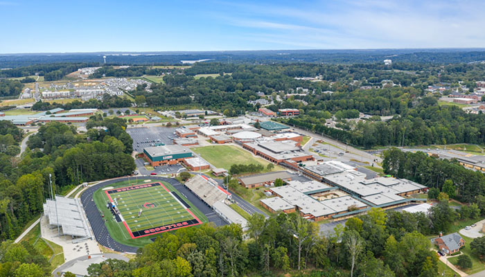Aerial view of community