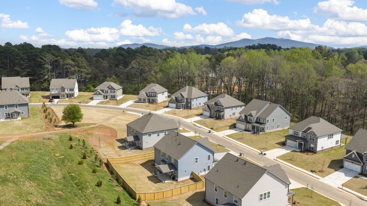 Haven Abbey drone shot over community