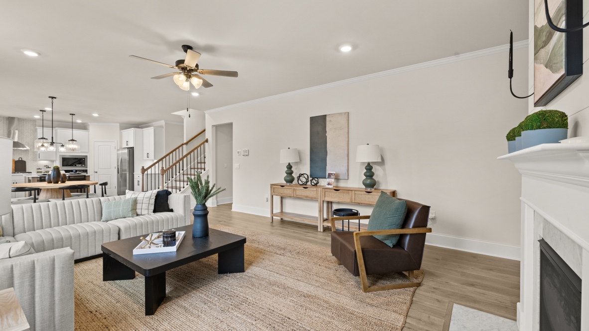 Interior living area open to kitchen