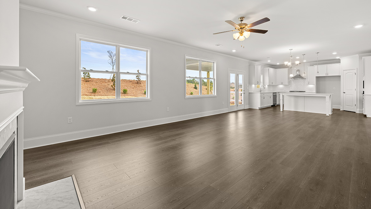 Interior living area open to kitchen