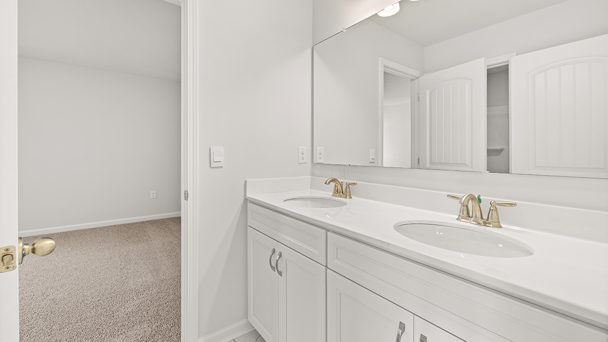 Interior bathroom with double sink