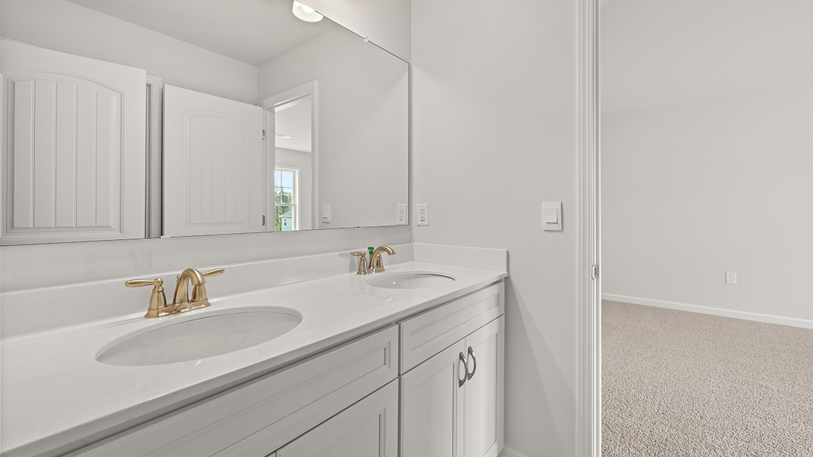 Interior bathroom with double sink