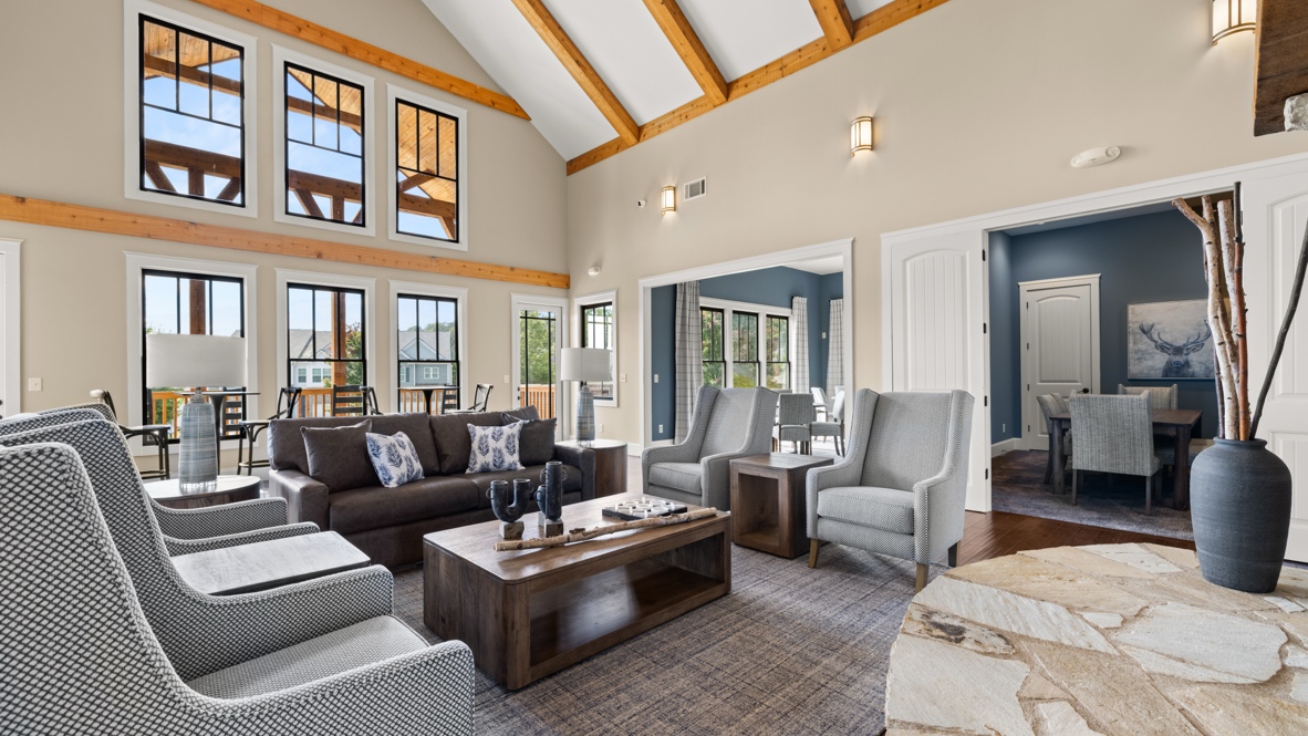 Seating area in community clubhouse