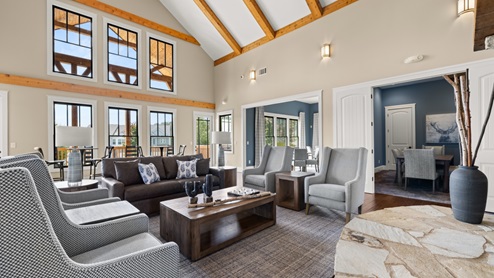 Seating area in community clubhouse